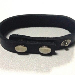 Adjustable Cock/Penis Ring/Strap Leather Like with Multiple Snaps - Black