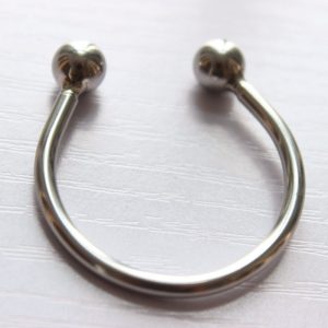 Stainless Steel Clip Style Cock Ring with Balls - 30mm