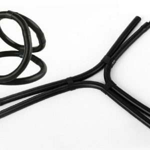 Silicone Pop & Lock Cock Ring with Ball Divider - Black