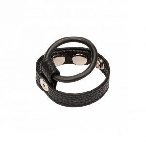 1.25" Silicone Ring & PU Leather Strap Double Ringer with Three Snaps