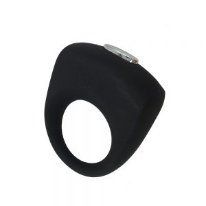 Stretchy Silicone Vibrating Cock Ring - Black