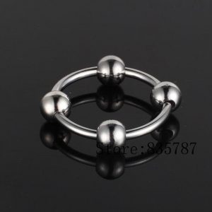 Stainless Steel Penis Ring with 4 Balls