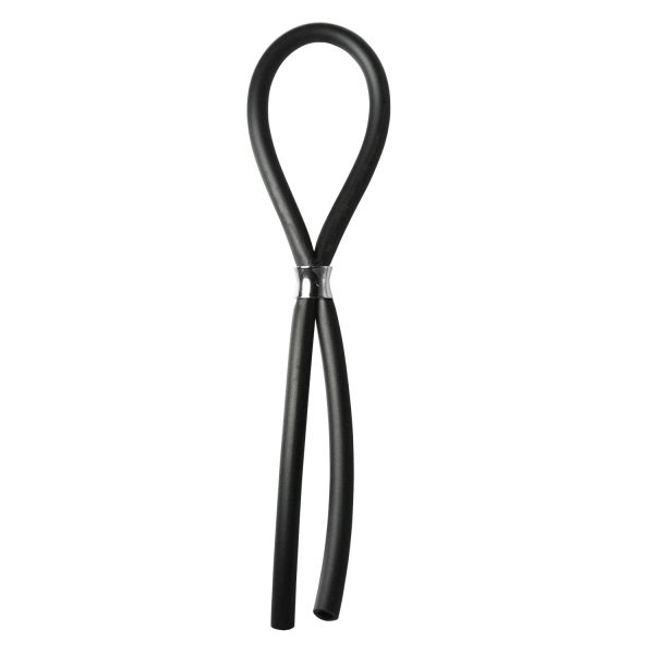 Cock Ring Adjustable Silicone Cord with Stainless Steel Hour Glass Bead for tension control tight accurate fit