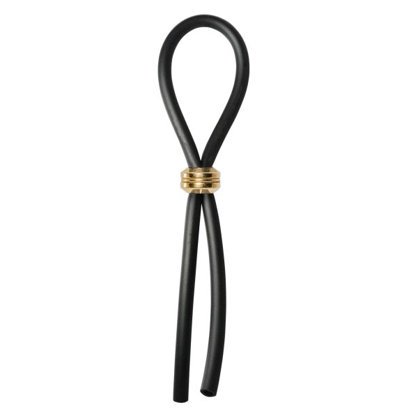 Cock Ring Adjustable Silicone Cord with Stainless Steel Gold Bead for tension control tight accurate fit