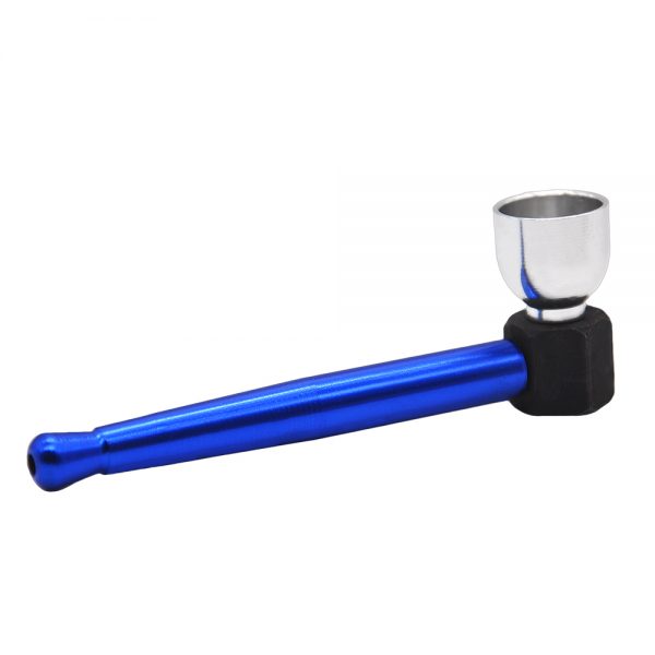 Metal pipe colorful aluminum with Black Nut Design Includes 5 stainless steel screen filters and organza gift storage bag