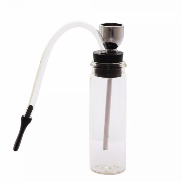 Glass pipe clear design Includes 5 stainless steel screen filters and organza gift storage bag