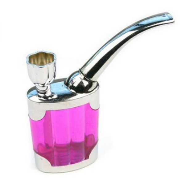 Metal pipe Pocket Size Mini pipe Water design Includes 5 stainless steel screen filters and organza gift storage bag