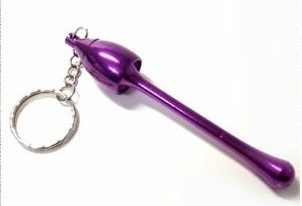 Metal key chain pipe Pocket Size design Includes 5 stainless steel screen filters and organza gift storage bag