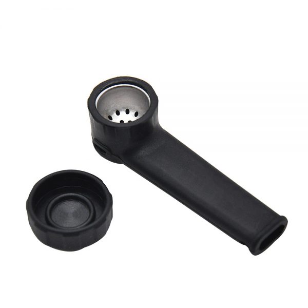 Silicone pipe with lid Design Includes 5 stainless steel screen filters and organza gift storage bag