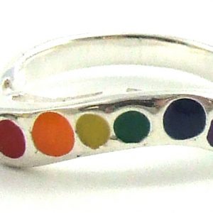 Rainbow Sterling Silver dots ring 8