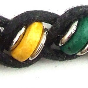 Rainbow Thin Ceramic Bead Braid Bracelet - 9"