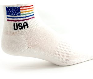 Socks Rainbow USA Flag Sox 9-11, 15 in X 3 1/2 in X 1 in