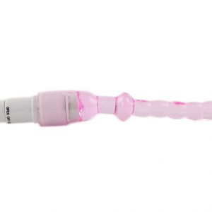 4" Mini Vibrator with Anal Bead Attachment - Pink & White