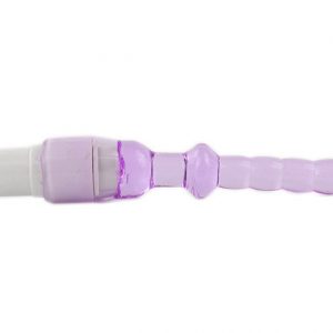 4" Mini Vibrator with Anal Bead Attachment - Purple & White