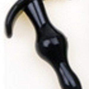 3" to 3 1/2" Single Bead Beginner Anal/Butt Plug with Lay Flat Base - Black