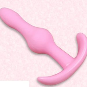 3" to 3 1/2" Single Bead Beginner Anal/Butt Plug with Lay Flat Base - Pink