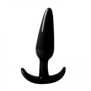 4 3/4" Classic Cone Shaped Beginner Anal/Butt Plug with Lay Flat Base - Black