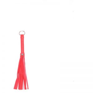 PU Leather Whip with Ring - Red - 12" (30cm)