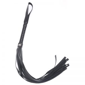 Leather-Like Whip with Loop - Black - 21 3/4" (55cm)
