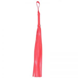 Leather-Like Whip with Loop - Red - 21 3/4" (55cm)