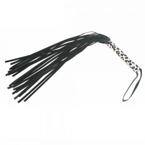 16 1/2" Whip/Flogger with 4" Hand Strap amd Leopard Print Handle