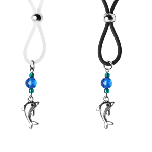 Nipple Lasso with Stainless Steel Dolphin Charm on Silicone Loop