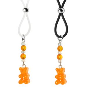 Nipple Lasso with Orange Gummie Bears on Silicone Loop