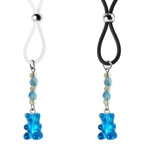 Nipple Lasso with Blue Gummie Bears on Silicone Loop