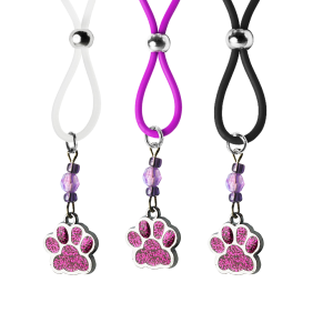 Nipple Lasso with Hot Pink Animal Paw on Silicone Loop