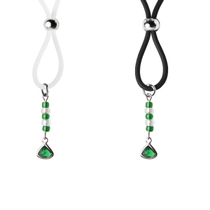 Nipple Lasso with Emerald Triangle Birthstone on Silicone Loop