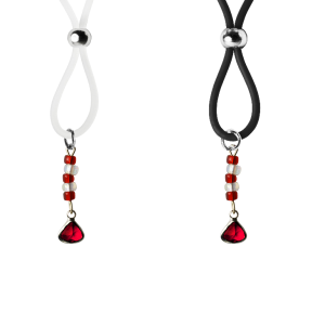Nipple Lasso with Ruby Triangle Birthstone on Silicone Loop