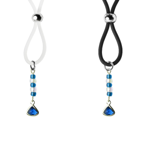Nipple Lasso with Sapphire Triangle Birthstone on Silicone Loop