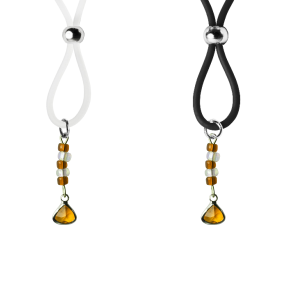 Nipple Lasso with Topaz Triangle Birthstone on Silicone Loop