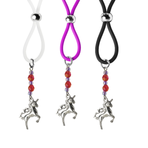 Nipple Lasso with Silver Unicorn on Silicone Loop