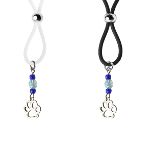 Nipple Lasso with Silver Animal Paw on Silicone Loop
