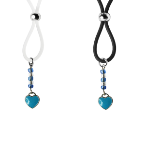 Nipple Lasso with Turquoise Enamel Heart on Silicone Loop
