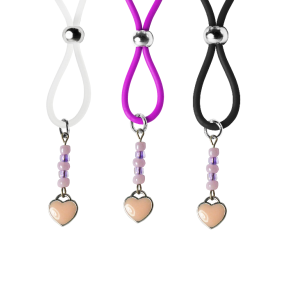 Nipple Lasso with Pink Enamel Heart onSilicone Loop