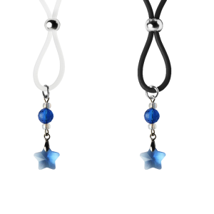 Nipple Lasso with Blue Crystal Glass Star on Silicone Loop